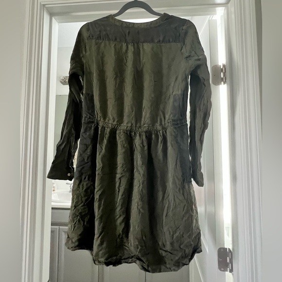 EUC GAP Military Green Shirt Dress with Tie Waist, Size 6 - Picture 3 of 5